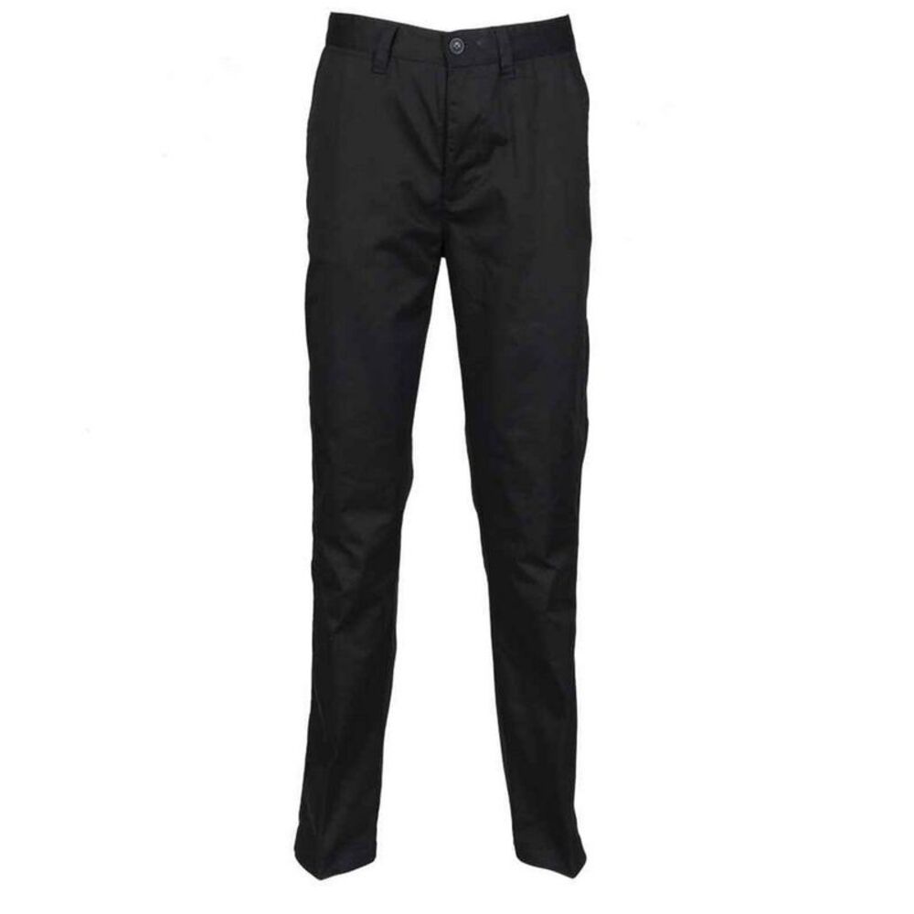 Henbury Mens Flat Fronted Pants / Black